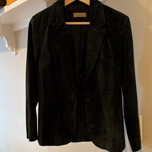 Suede blazer jacket from i.e. women’s black size size 6 EUC fully lined